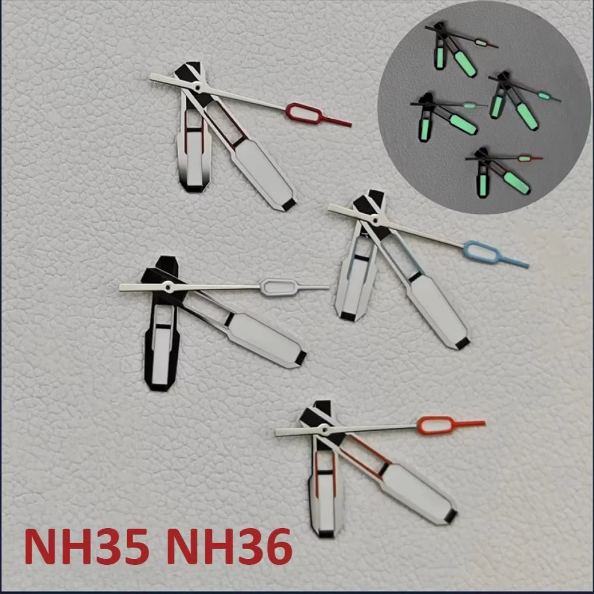 13x 12.5 x8.5mm Green Luminous Diving Watch Hands for NH35 NH36 4R 7S Movement