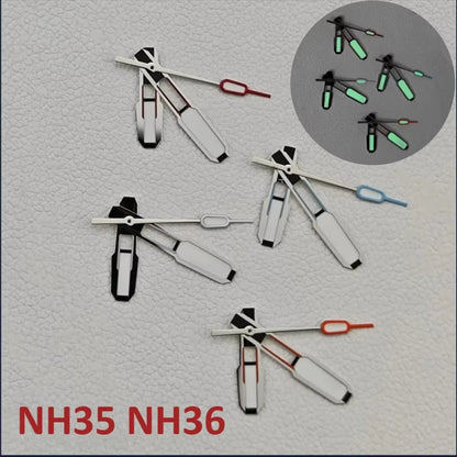 13x 12.5 x8.5mm Green Luminous Diving Watch Hands for NH35 NH36 4R 7S Movement