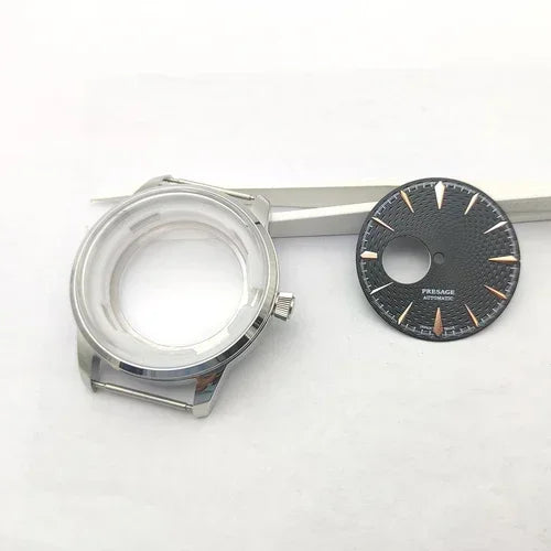 40mm  Steel Watch Case Dial Hands Kit for NH36 NH38 Bubble Mirror Shell Kit