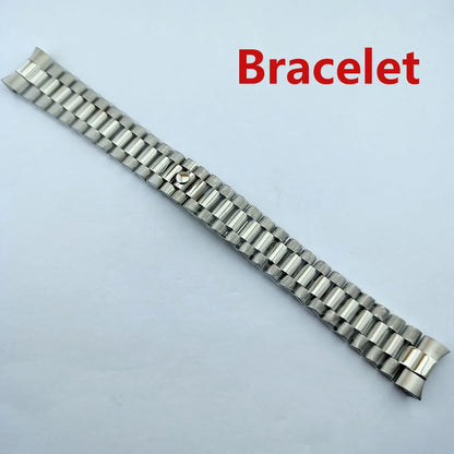 Diamond Decorated Steel Watch Case with Sapphire Glass Waterproof Fit NH35/NH36