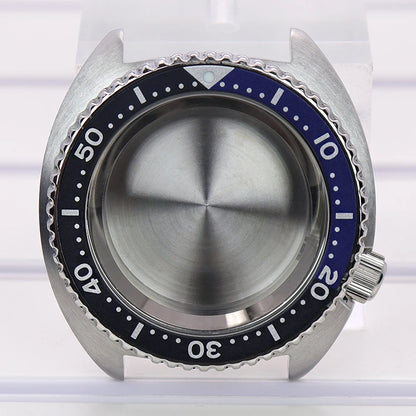 45mm Steel Watch Case Sapphire Glass For Mod skx big Abalone NH35 NH36 NH38