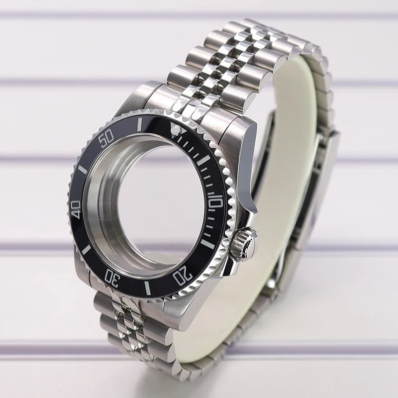 40mm Watch Case Steel For Nh36 Nh35 4R36 Eta2824 Miyota 8215 Ceramic Bezel