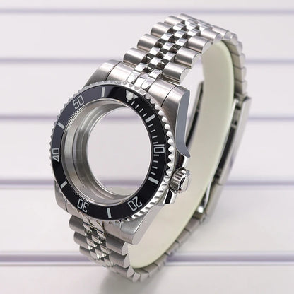 40mm Watch Case Steel For Nh36 Nh35 4R36 Eta2824 Miyota 8215 Ceramic Bezel