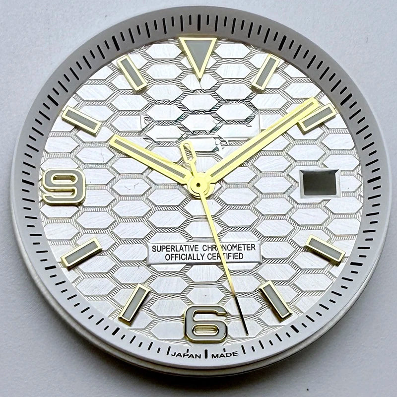 39.5mm Land-Dwellwe GOLD Case+Strap Sapphire Glass Luminou 33.8mm Dial Fit NH35