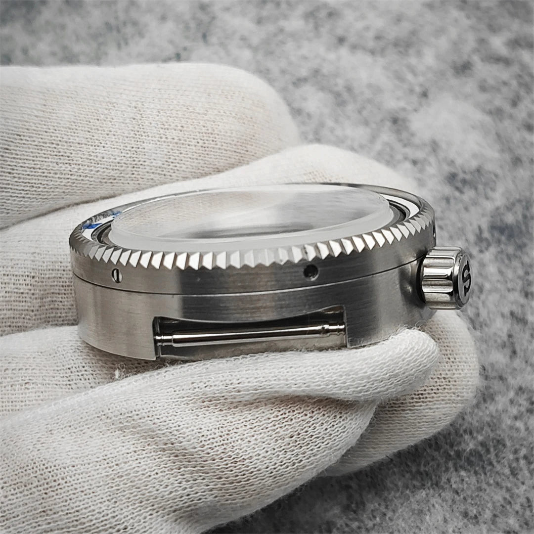 42MM Watch Case Steel Cylinder Case with Sapphire Crystal for NH35/NH36/4R/7S