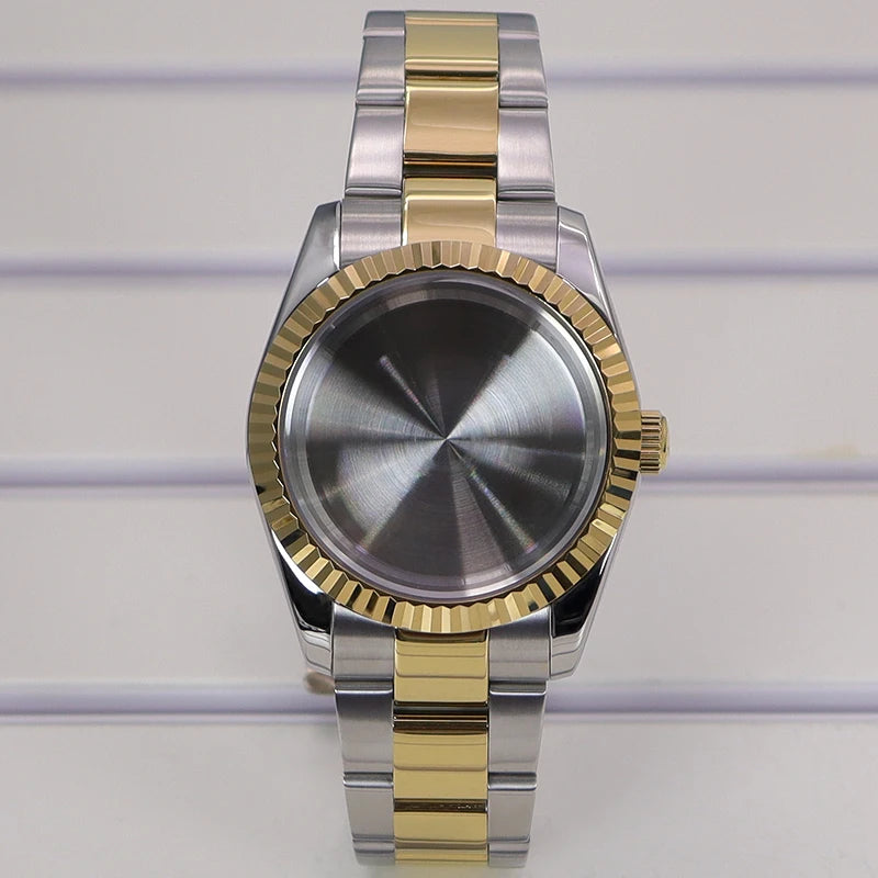 Fluted 36/39mm Watch Case Sapphire Crystal For NH35 NH36 NH38 Miyota 8215