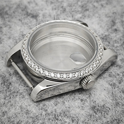 Oyster Diamond tainless Steel Watch Case with Sapphire Crystal Sfor NH35/NH36/4R
