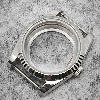 36mm Toothed Ring Stainless Steel Watch Case Sapphire Glass for NH35/NH36/4R