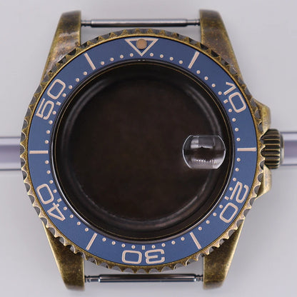 Bronze 40mm Watch Case Ceramic Bezel For SUB NH35/36/34/38/70 Sapphire Glass