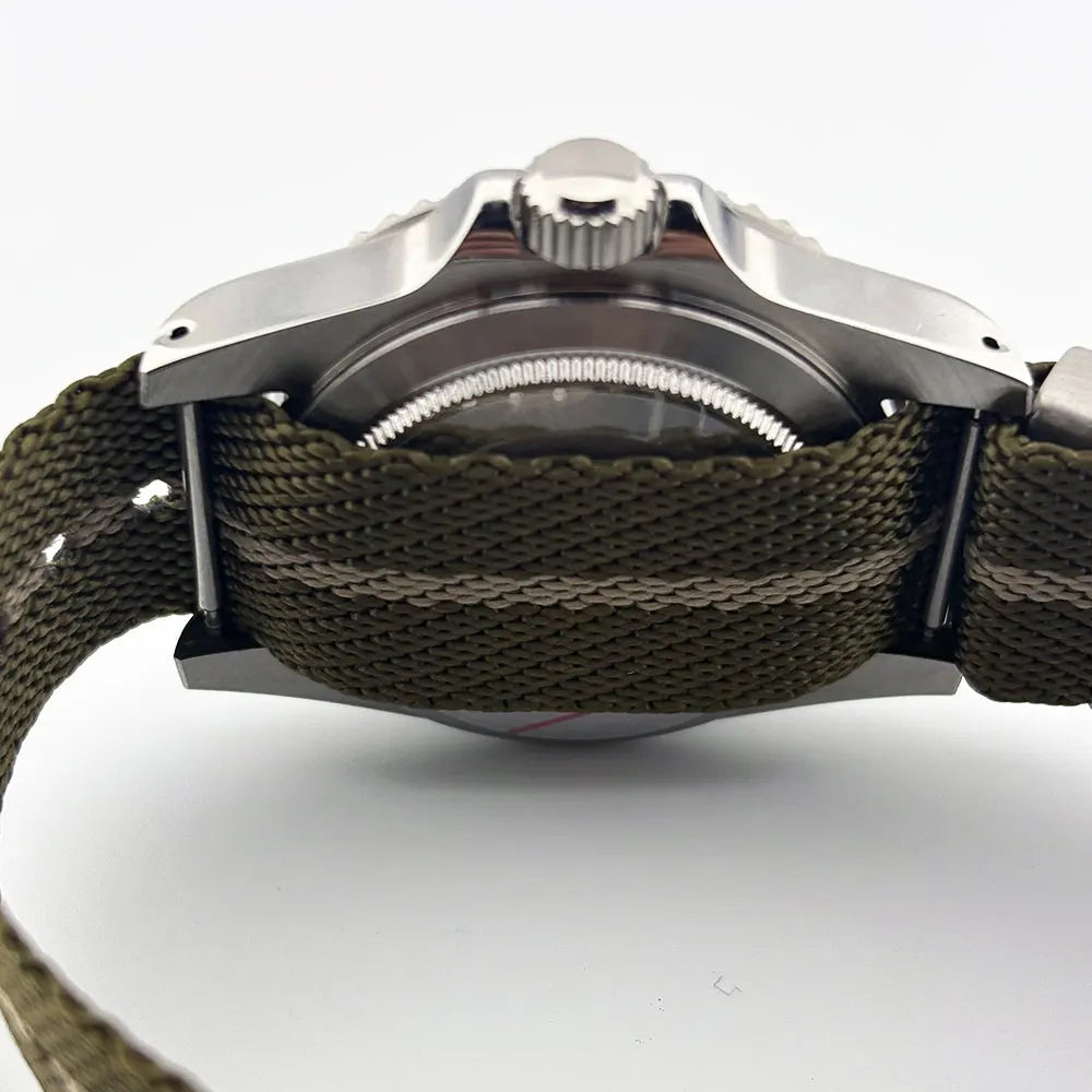40mm Vintage 316L Steel Watch Case with Waterproof  For NH34/35 Nylon Strap