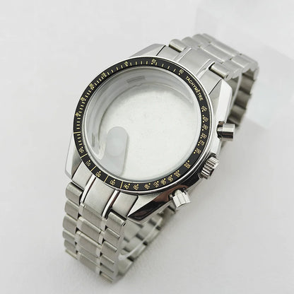 39.7mm Stainless Steel Watch Case Sapphire Glass with Chapter Ring for VK63