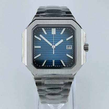 38.5mm Square Watch Case Folding Clasp WatchBand Fit NH35 NH38 Sapphire Crystal
