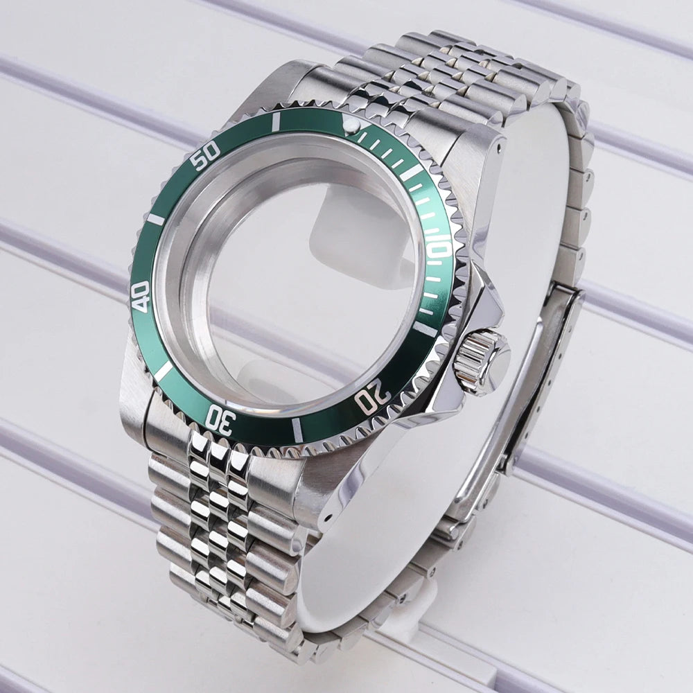 38mm Diving Steel Watch Case Sapphire For NH35 NH36 NH34/38 NH70 For Retro SUB