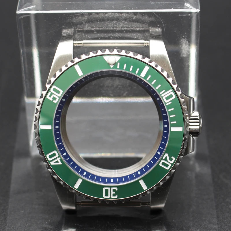 40mm Diver Watch Cases Ceramic Bezel Sapphire Glass For Sub NH35 NH36 NH34 NH38