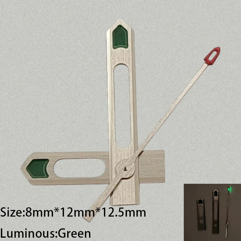 Modified Green Luminous Silver-Green Watch Hands for NH35/NH36/4R/7S Movement