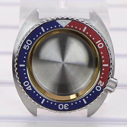 45mm Steel Watch Case Sapphire Glass For Mod skx big Abalone NH35 NH36 NH38