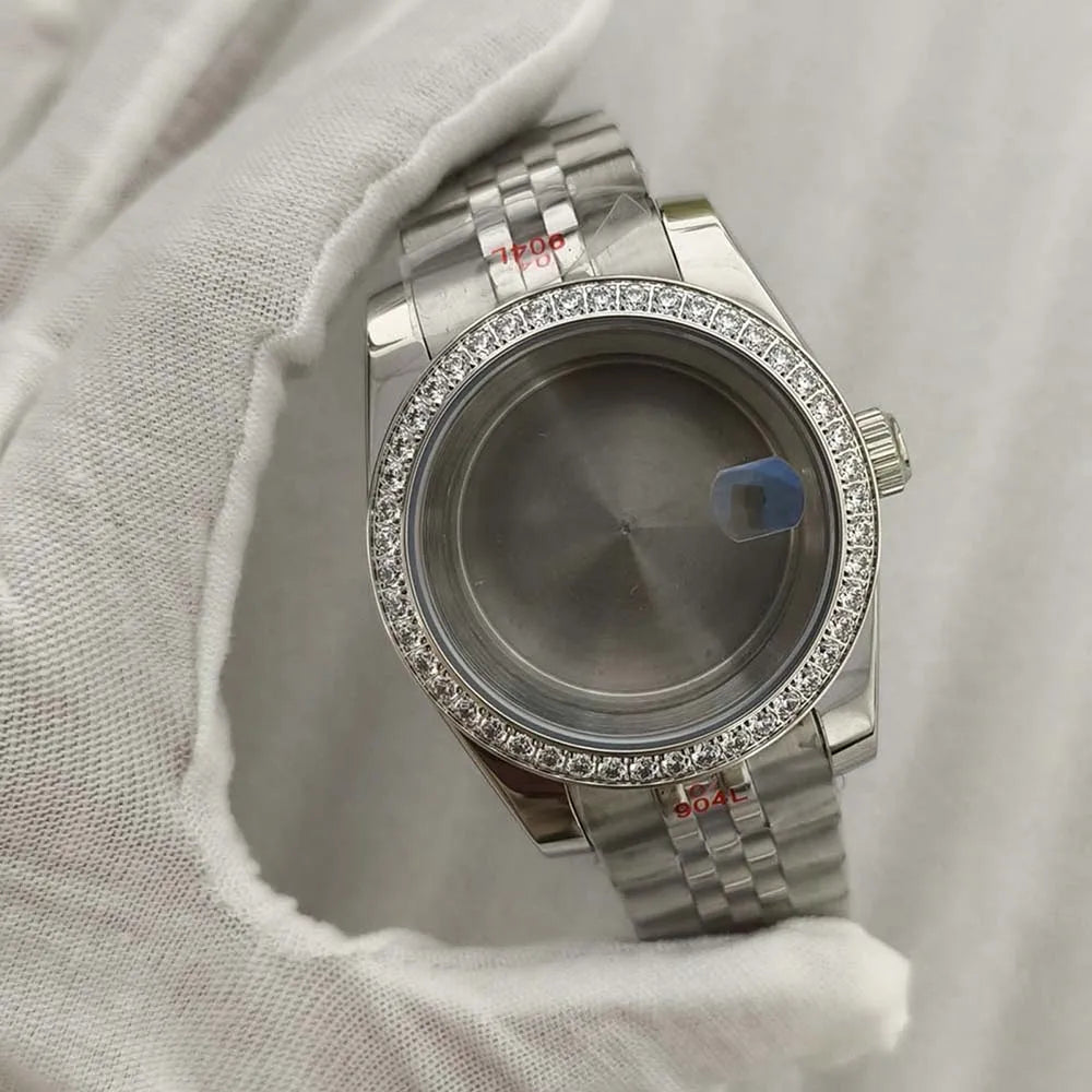 36mm/39mm Watch Case + Strap Sapphire Glass Case for NH35 NH36 4R 7S