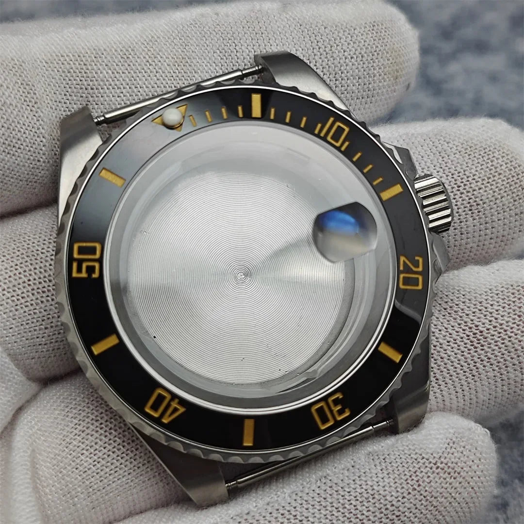 40mm SUB GMT Steel Watch Case for 2813/8215/2836/3804/8200 with Sapphire Glass
