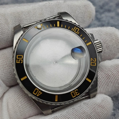 40mm SUB GMT Steel Watch Case for 2813/8215/2836/3804/8200 with Sapphire Glass