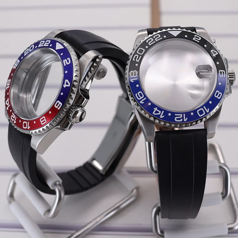 40mm Watch Cases For NH34/35/36/38 Miyota 8215 Eta 2824 GMT Double Color Bezel