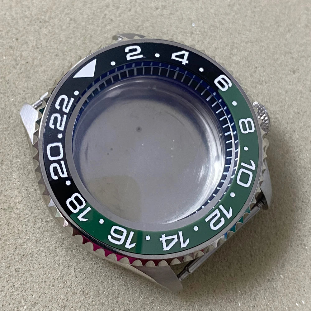 41.5MM Watch Case with Black Chapter Ring+Bezel SKX007 Set for NH35/NH36/4R