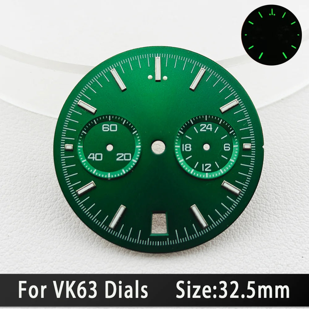 39.7mm Silver 316L Steel Watch Case 20mm Strap Solid VK63 Watch Header For VK63