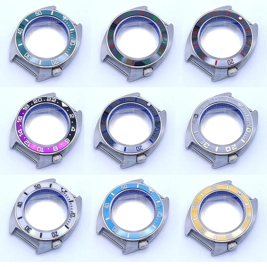 40mm Watch Case with Ceramic Bezel Shadow Ring Sapphire Crystal for NH35/NH36/4R