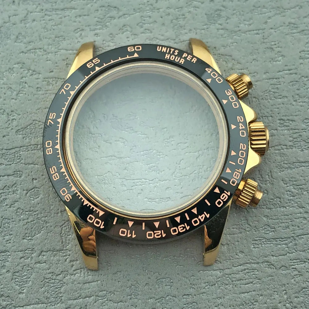 40mm Diamond Bezel Aurora Dial 316l Steel Sapphire Glass Case Suitable For VK63