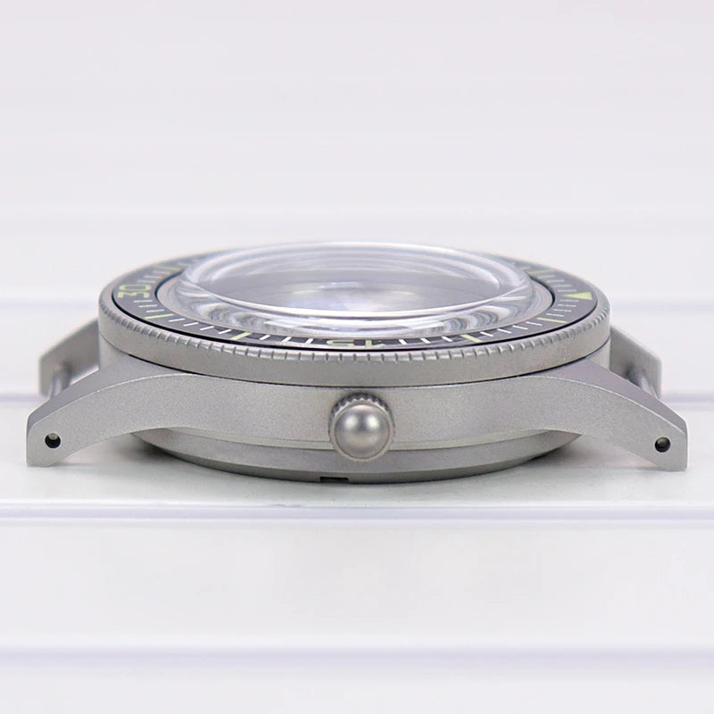 40mm Blasting Sand Cases Luminous Bezel Bubble Sapphire Fit NH35 NH36 NH38 4R36