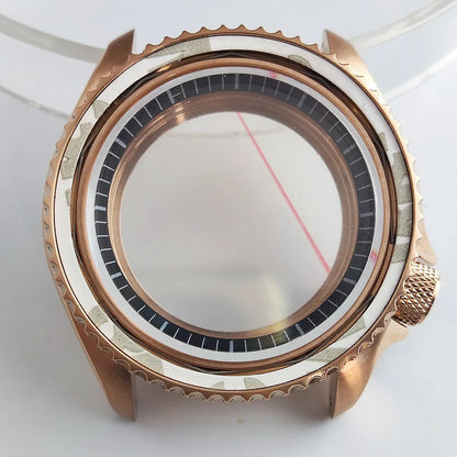 Plane Sapphire Glass Ceramic Bezel Stainless Steel Watch Case Fit NH 35 NH36 Movement High End Waterproof Watch Case
