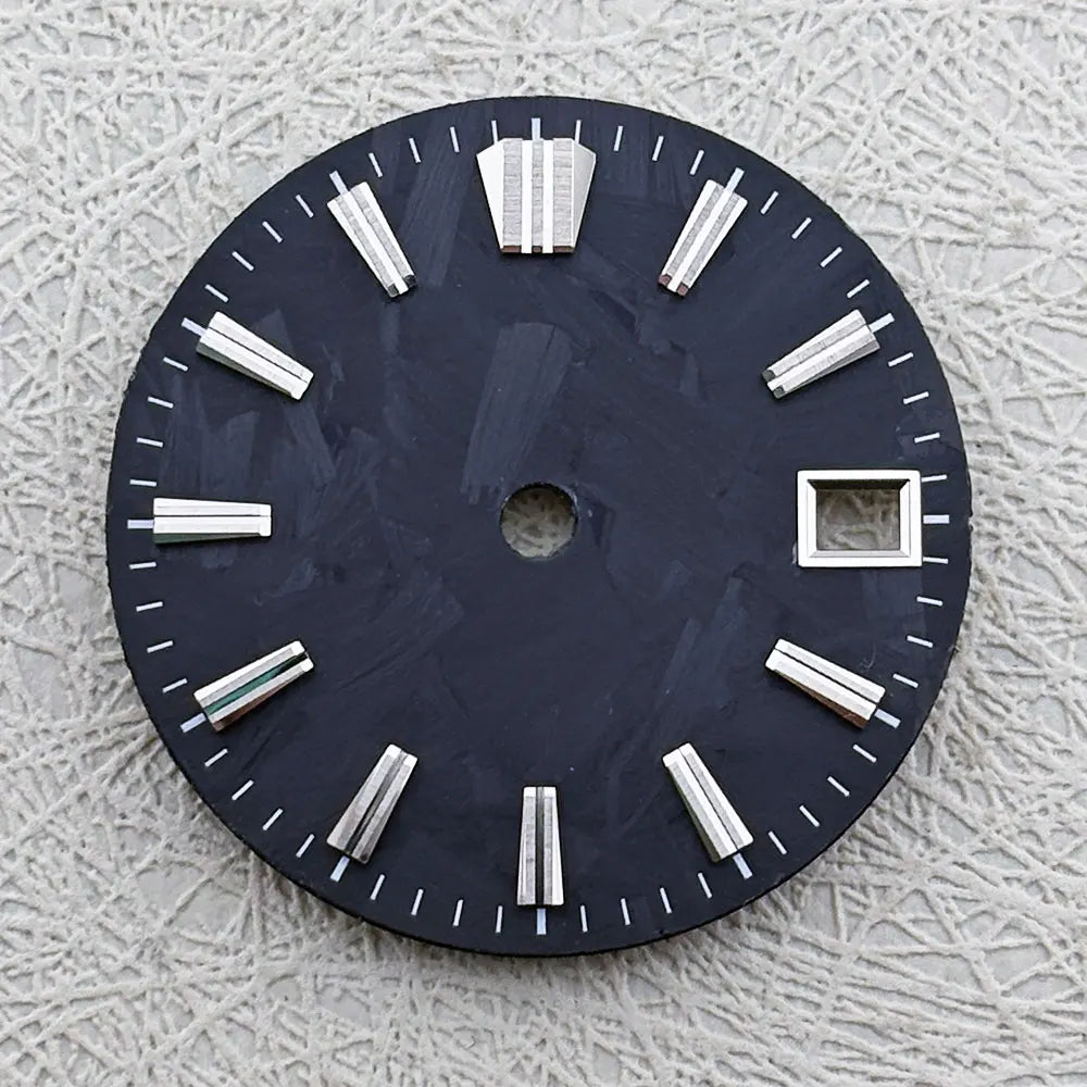 28.5mm Carbon Fiber Material NH Series Watch Dial C3 Luminous For NH34 NH35 NH36