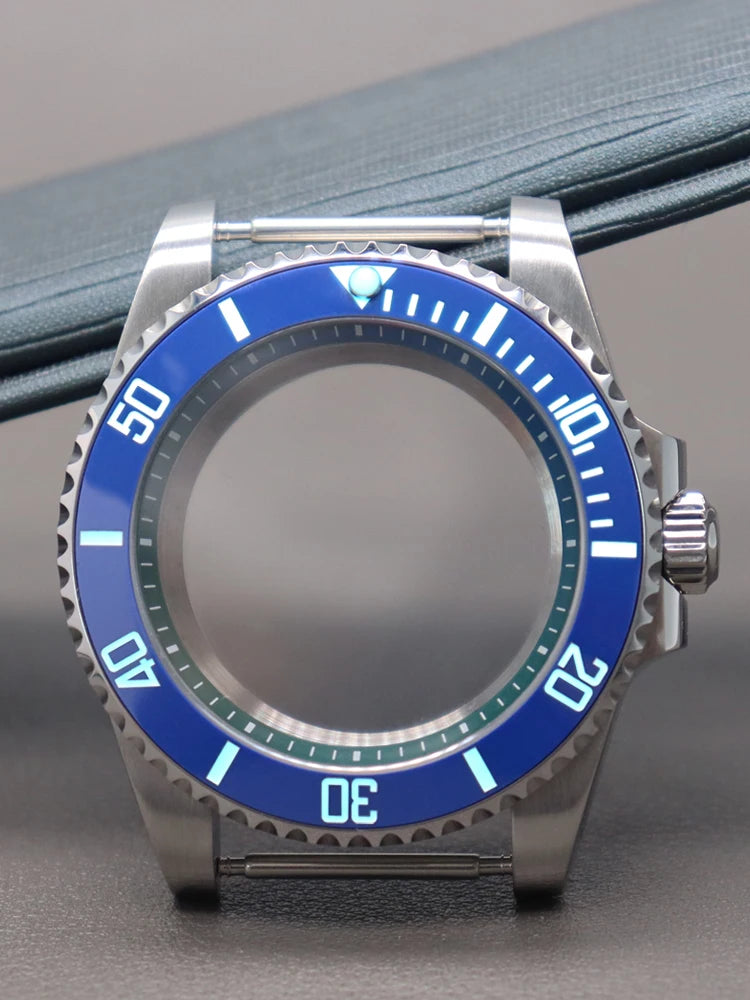 Diver 40mm Watch Case Sapphire For Nh34 Nh35 Nh36 Luminous SUB Ceramic Bezel