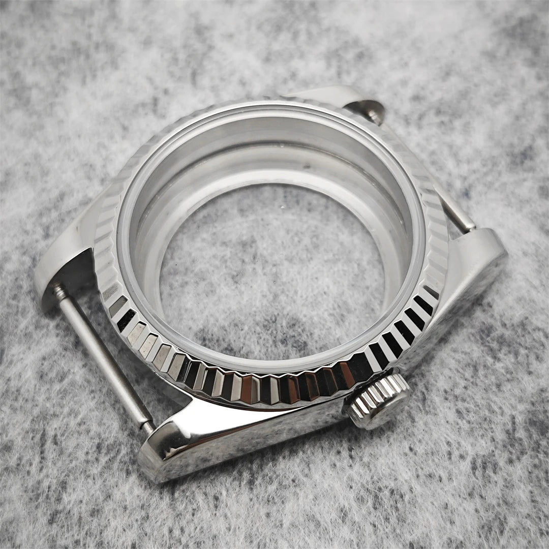36mm Toothed Ring Stainless Steel Watch Case Sapphire Glass for NH35/NH36/4R