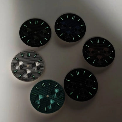 Watch Case Set 30mm Green Luminous Watch Dial Multi Functional Timing for VK63