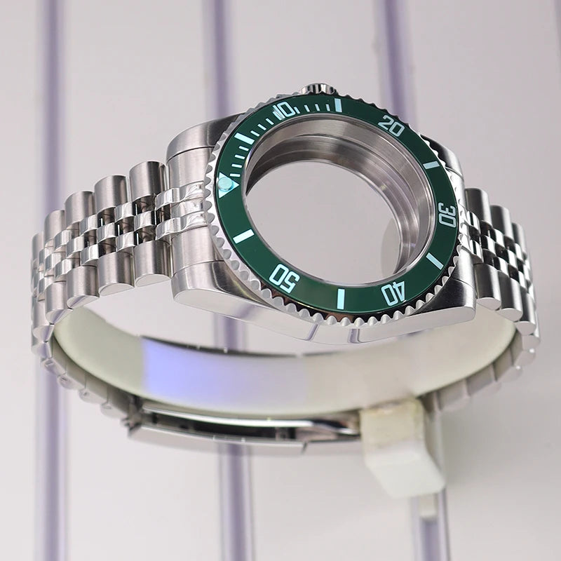 40mm Watch Case Sapphire Glass For Nh35/36/34 Eta2824 8215 C3 Bezel Submariner