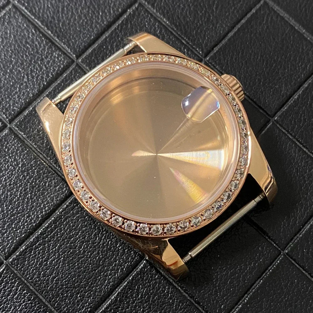 36/39mm Rose Gold Case Oyster Watch Case with Sapphire Crystal for NH35/NH36/4R