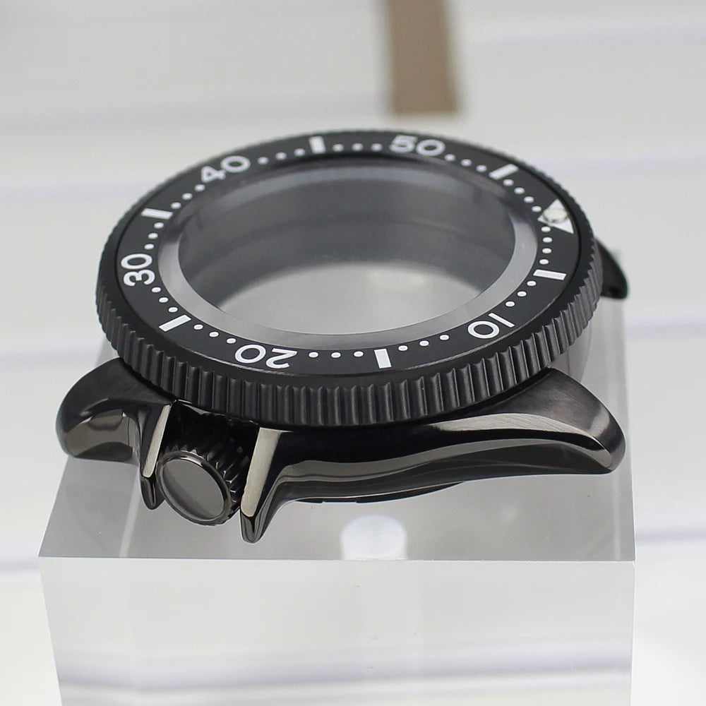 38mm Ceramic Bezel Watch Case For Nh35 Nh36 4R36 For Mod Skx Sapphire Glass