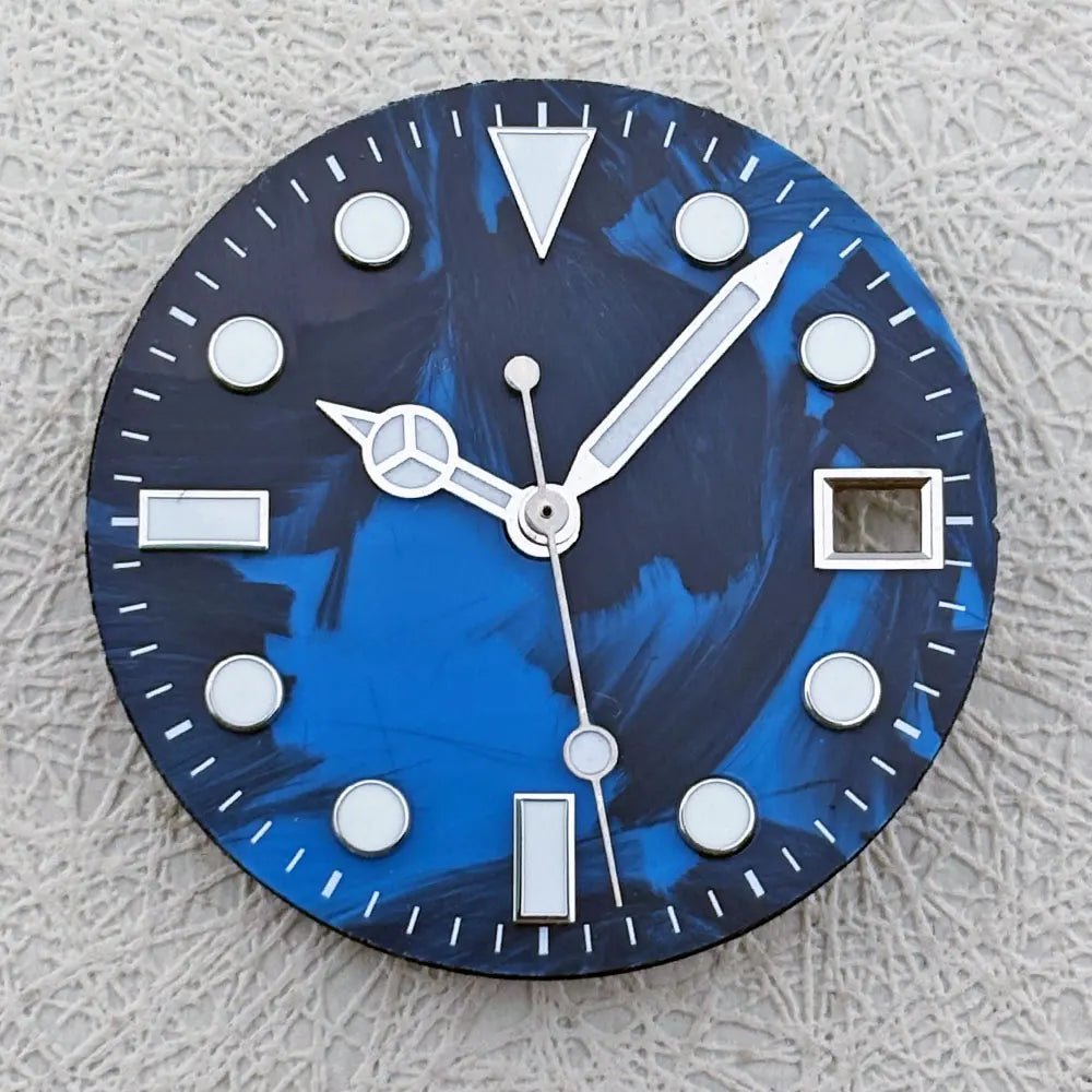 28.5mm Carbon Fiber Material NH Series Watch Dial C3 Luminous For NH34 NH35 NH36