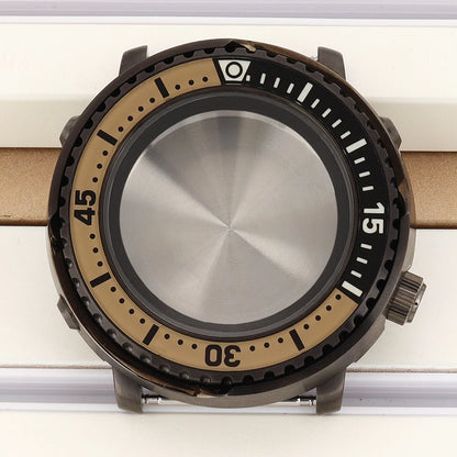 43mm Watch Case For NH34 NH35 NH36 NH38 Tuna Sapphire Crystal Luminous Bezel