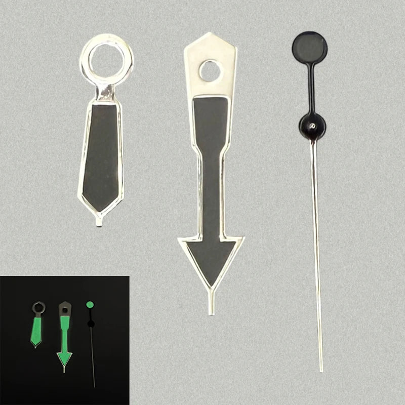 Modified Arrow Green Luminous Watch Hands Pointers for NH35/NH36/4R/7S Movement