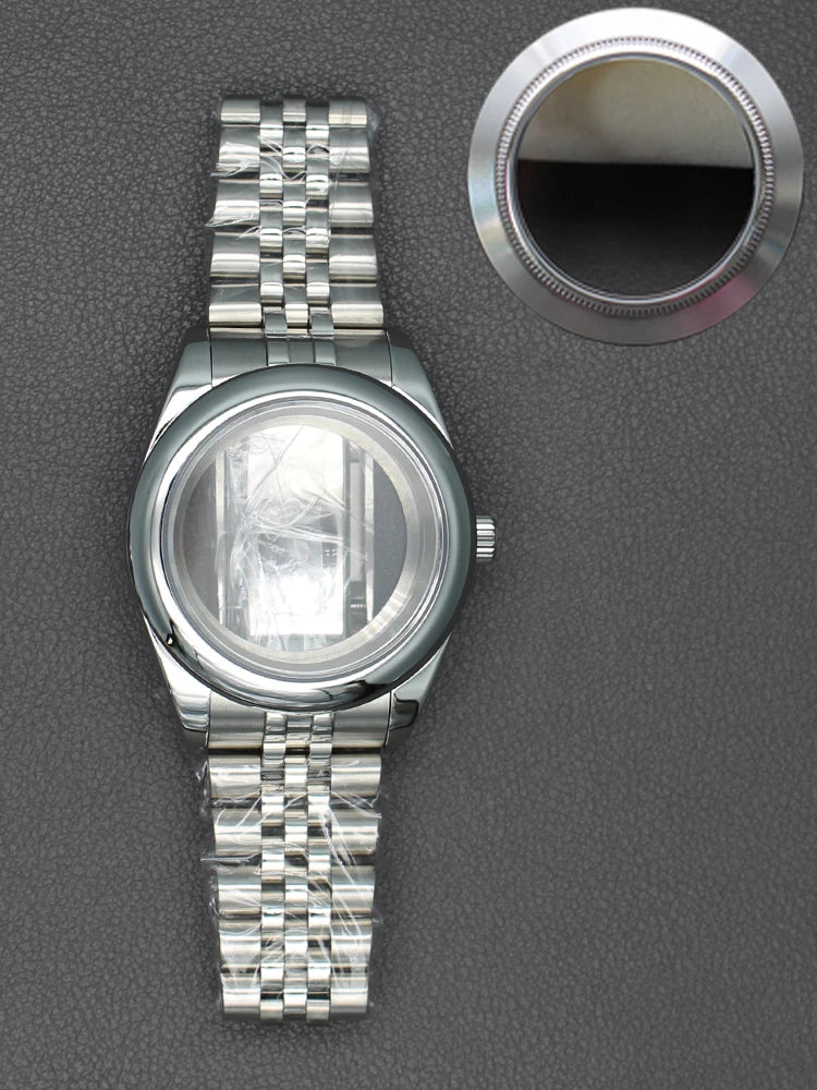 36/40mm Watch Case Sapphire Crystal For Nh35 NH36 Miyota 8215 28.5mm Dial Oyster