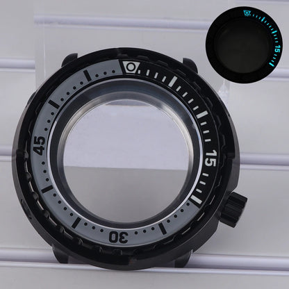 47mm Watch Case C3 Luminous Bezel For NH35 NH36 NH38 4R36 Modified Tuna Can
