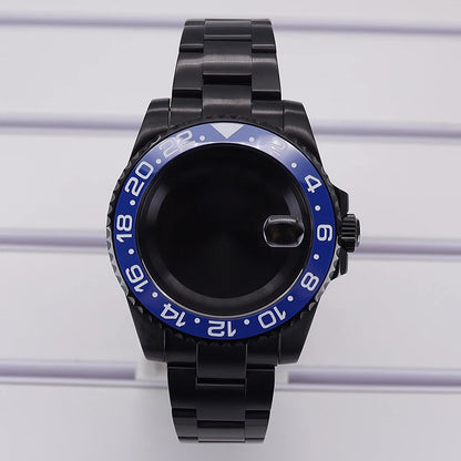 40mm PVD Watch Case Strap For NH34/35/36 GMT Eta2824 Miyota8215 Sapphire Crystal