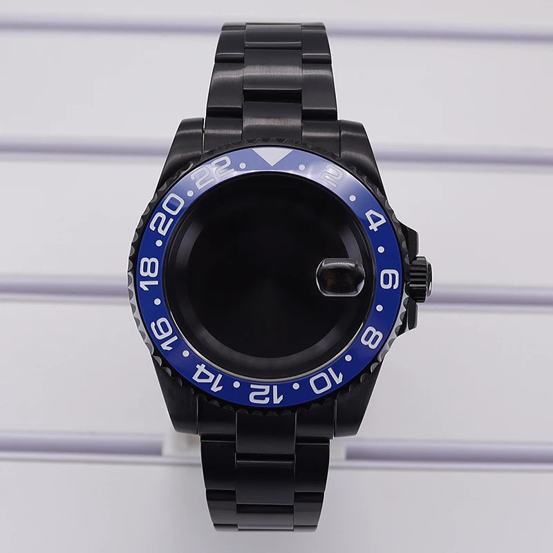 40mm Watch Case PVD Strap Sapphire For NH35 NH36 NH34 ETA 2824 8215 GMT SUB
