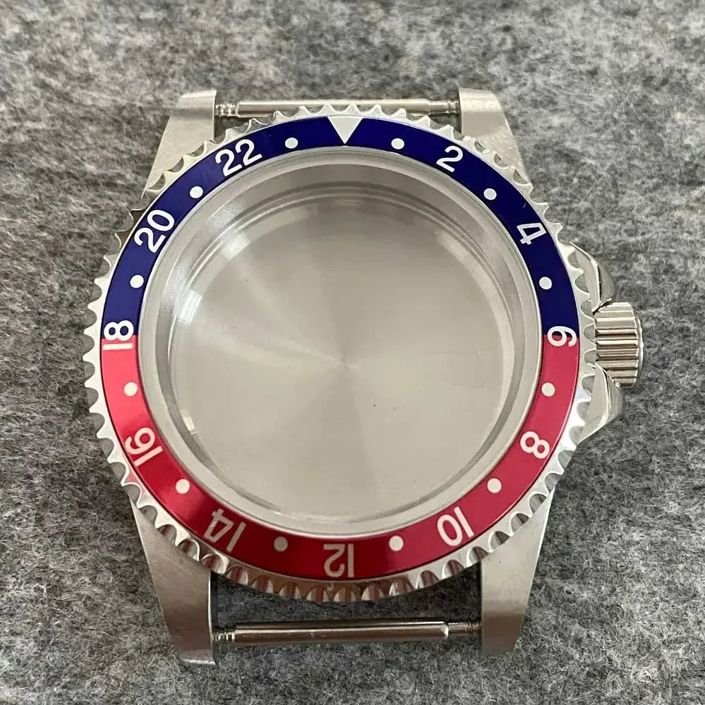 39.5mm Steel Watch Case Retro Flat Mirror Case Sapphire Crystal Fit NH35 NH36