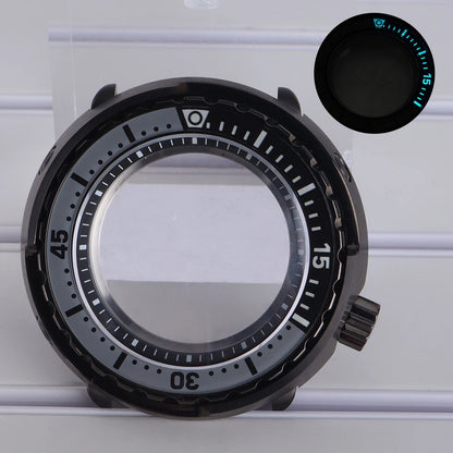 47mm Watch Case Sapphire Crystal For NH35/36 NH38 Modified Tuna Canned C3 Bezel