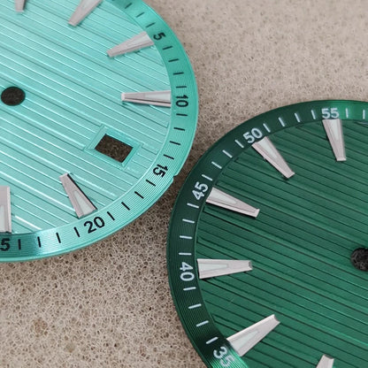 33.5mm No Logo Watch Dial  Arabic Numerals Green Luminous for NH35/NH36/4R/7S