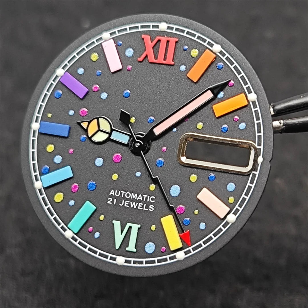 28.5MM Color Diving Luminous Watch Dial with Hands Set for NH35 NH36 Movement