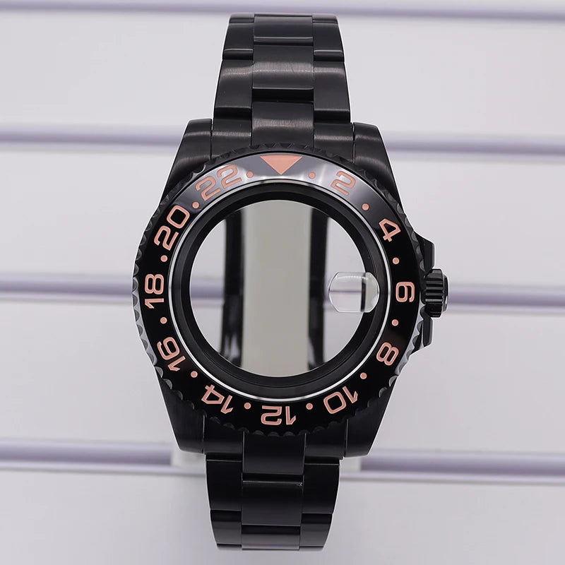 40mm Watch Case PVD Strap Sapphire For NH35 NH36 NH34 ETA 2824 8215 GMT SUB