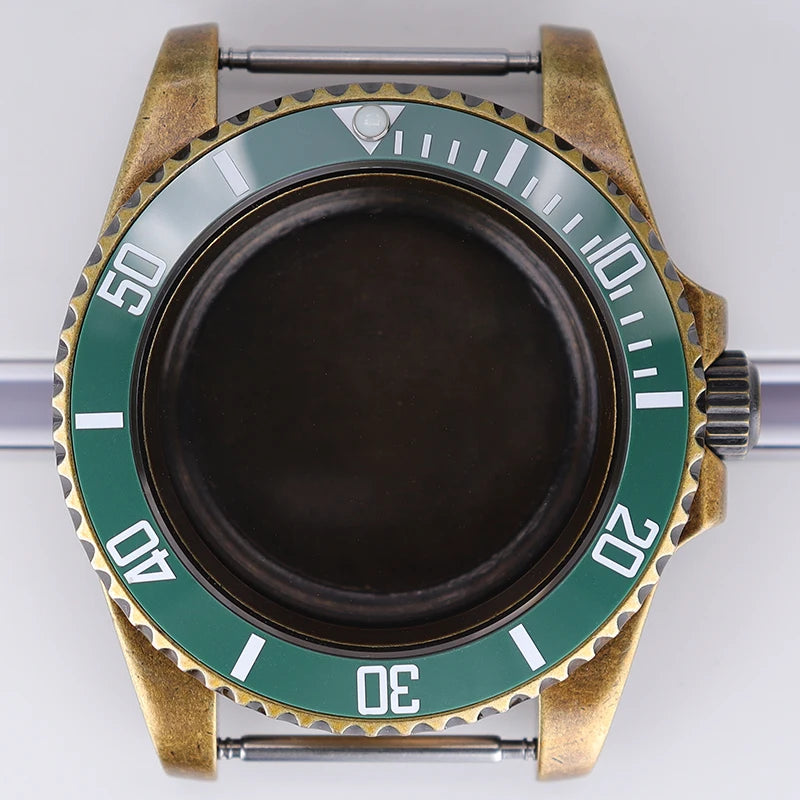 40mm Bronze SUB Watch Case Bezel For NH35/36 GMT NH34/38 4R36 Sapphire Crystal